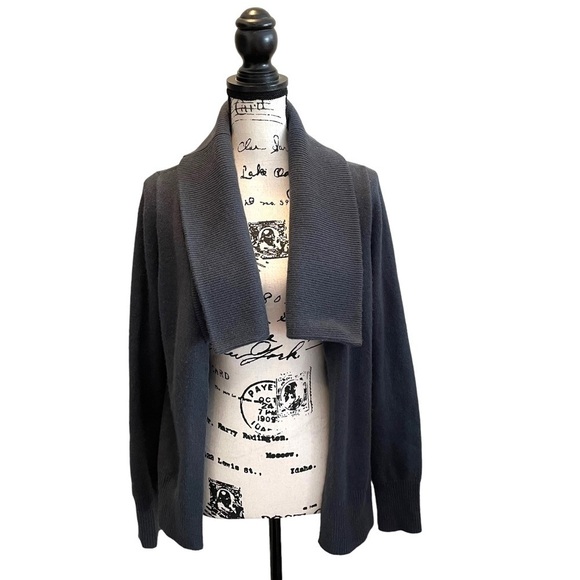 J. Crew Shawl Collar Open Front Cardigan Sweater Gray size Medium Wool cashmere - Picture 1 of 10